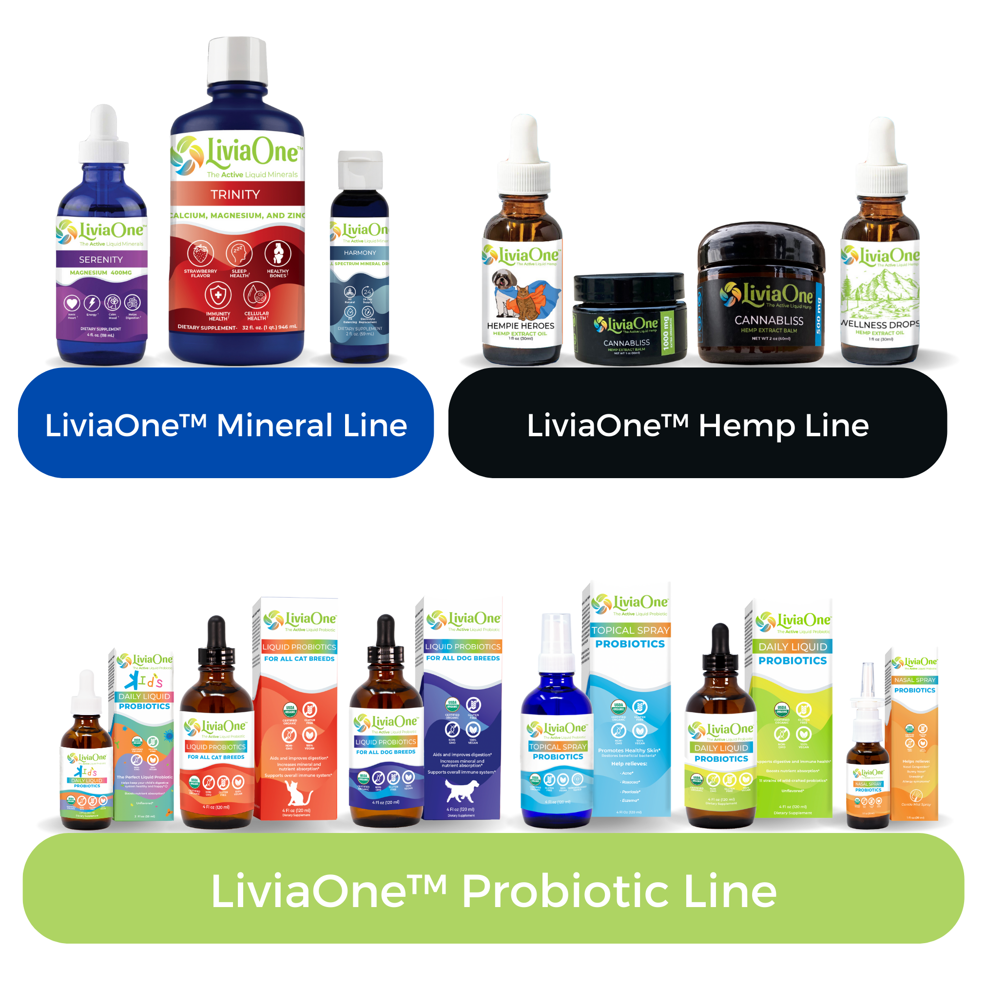 LiviaOne™ Kids Daily Liquid Probiotics - Dropper - 2 oz USDA Certified Organic